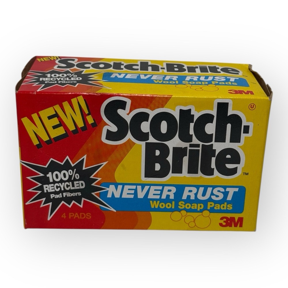 Vintage Scotch-Brite Never Rust Wool Soap Pads 1992 Incomplete Prop‎ Display
